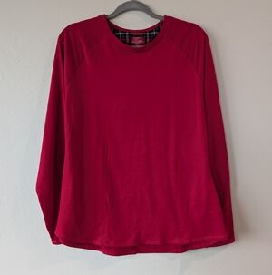 Climate Right by Cuddl Duds Red Long Sleeve Crewneck Tee Stretch Size XL